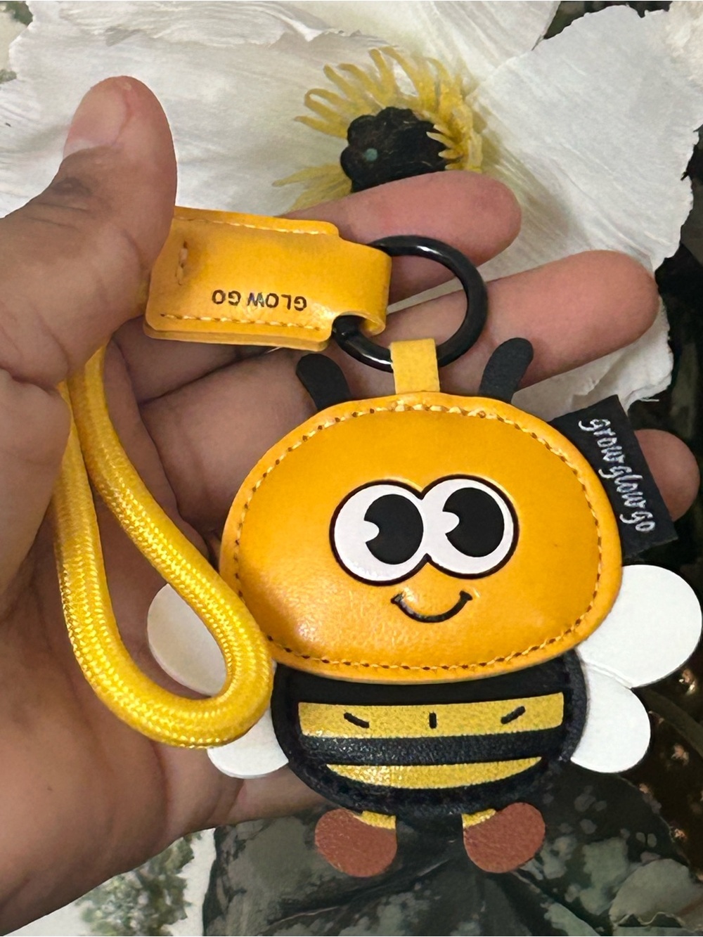 Yellow Bee Character Kids Lanyard Keychain